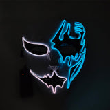 EL luminous line Halloween hand drawn horror thriller fluorescent mask dance dress up funny face funny atmosphere luminous mask