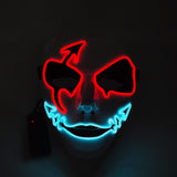 EL luminous line Halloween hand drawn horror thriller fluorescent mask dance dress up funny face funny atmosphere luminous mask
