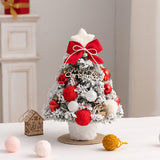 Christmas desktop, PVC Christmas tree with light, mini decorative flocking style, home restaurant holiday decoration