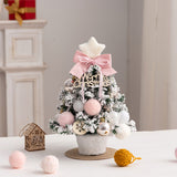 Christmas desktop, PVC Christmas tree with light, mini decorative flocking style, home restaurant holiday decoration