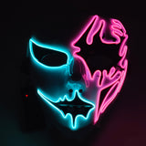 EL luminous line Halloween hand drawn horror thriller fluorescent mask dance dress up funny face funny atmosphere luminous mask