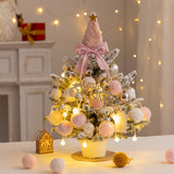 Christmas desktop, PVC Christmas tree with light, mini decorative flocking style, home restaurant holiday decoration