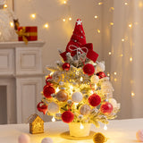Christmas desktop, PVC Christmas tree with light, mini decorative flocking style, home restaurant holiday decoration
