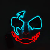 EL luminous line Halloween hand drawn horror thriller fluorescent mask dance dress up funny face funny atmosphere luminous mask
