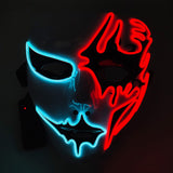 EL luminous line Halloween hand drawn horror thriller fluorescent mask dance dress up funny face funny atmosphere luminous mask