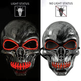 Halloween Ghost Face Mask Terror Sewing Mouth Skull Mask LED Luminous Mask Fluorescent Atmosphere Party Prop