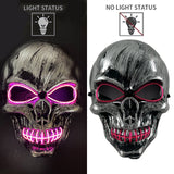 Halloween Ghost Face Mask Terror Sewing Mouth Skull Mask LED Luminous Mask Fluorescent Atmosphere Party Prop