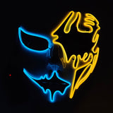 EL luminous line Halloween hand drawn horror thriller fluorescent mask dance dress up funny face funny atmosphere luminous mask
