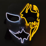 EL luminous line Halloween hand drawn horror thriller fluorescent mask dance dress up funny face funny atmosphere luminous mask