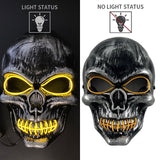 Halloween Ghost Face Mask Terror Sewing Mouth Skull Mask LED Luminous Mask Fluorescent Atmosphere Party Prop