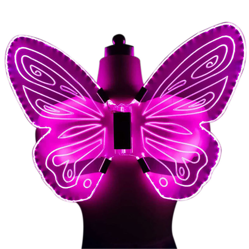 LED luminous butterfly disc wings rainbow angel wings children's princess stage cosplay photography performance props acrylic