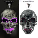 Halloween Ghost Face Mask Terror Sewing Mouth Skull Mask LED Luminous Mask Fluorescent Atmosphere Party Prop