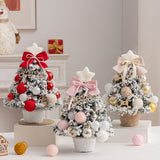 Christmas desktop, PVC Christmas tree with light, mini decorative flocking style, home restaurant holiday decoration