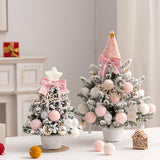 Christmas desktop, PVC Christmas tree with light, mini decorative flocking style, home restaurant holiday decoration