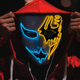EL luminous line Halloween hand drawn horror thriller fluorescent mask dance dress up funny face funny atmosphere luminous mask
