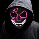 EL luminous line Halloween hand drawn horror thriller fluorescent mask dance dress up funny face funny atmosphere luminous mask