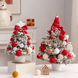 Christmas desktop, PVC Christmas tree with light, mini decorative flocking style, home restaurant holiday decoration