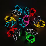 EL luminous line Halloween hand drawn horror thriller fluorescent mask dance dress up funny face funny atmosphere luminous mask