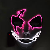 EL luminous line Halloween hand drawn horror thriller fluorescent mask dance dress up funny face funny atmosphere luminous mask