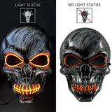 Halloween Ghost Face Mask Terror Sewing Mouth Skull Mask LED Luminous Mask Fluorescent Atmosphere Party Prop
