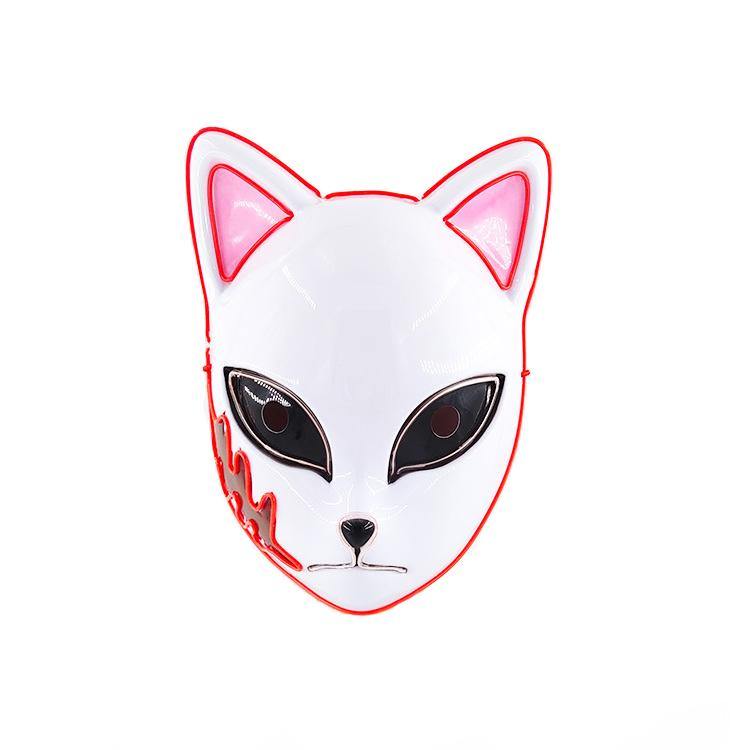 demon slayer fox masks japanese anime characters Sabito scar led el wire mask - Masktoy