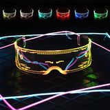 Ins Красочные светодиодные очки Киберпанк футуристический электронный солнцезащитный козырек 7 цветов с подсветкой DJ очки для вечеринок