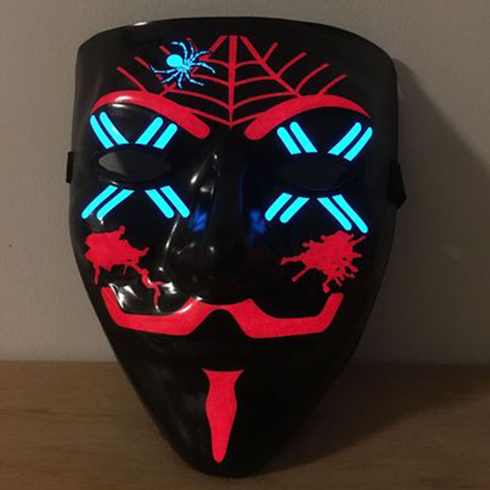 Хэллоуин светодиодный 3D светящийся EL провод маска музыкальная вечеринка DJ косплей световой реквизит