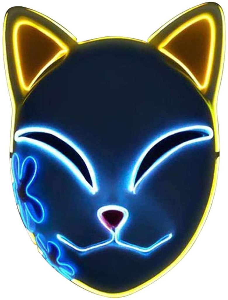 demon slayer fox mask light up Japan anime character makomo flower design led masks - Masktoy
