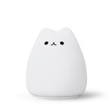 LED Cute Kitten Night Light  Touch Discoloration 7 Colors Silicone Cat Atmosphere Warm Color Lamp Reducing Pressure
