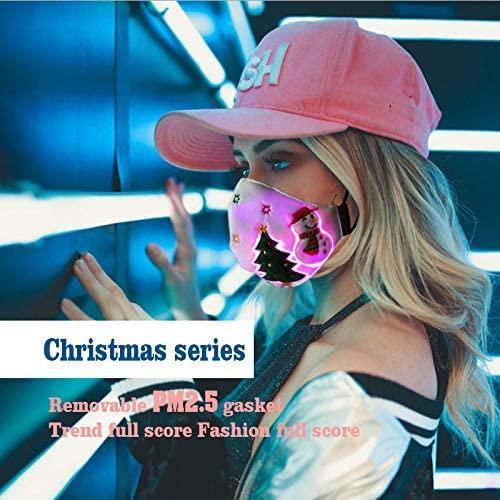 Christmas LED Glowing Masks, Light Up Mask USB Rechargeable LED Luminous Mask for Christmas Party Costume, Voice Activated Christmas Theme Mask, for Men,Women, Kids（3pcs） - Masktoy