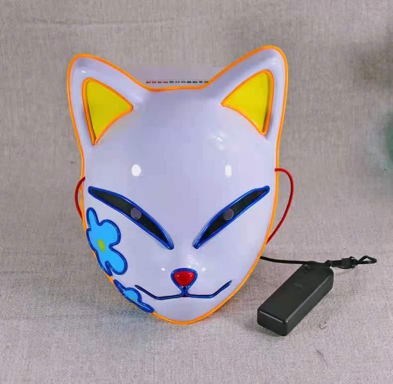 demon slayer fox mask light up Japan anime character makomo flower design led masks - Masktoy