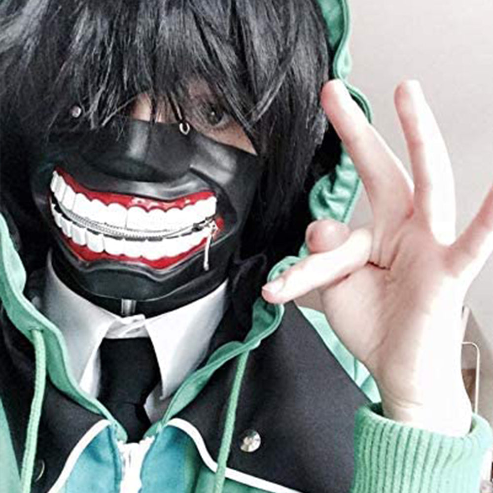 3D Tokyo Ghouls Kaneki Ken Кожаная однотонная идеальная маска для косплея на Хэллоуин Маска Реквизит
