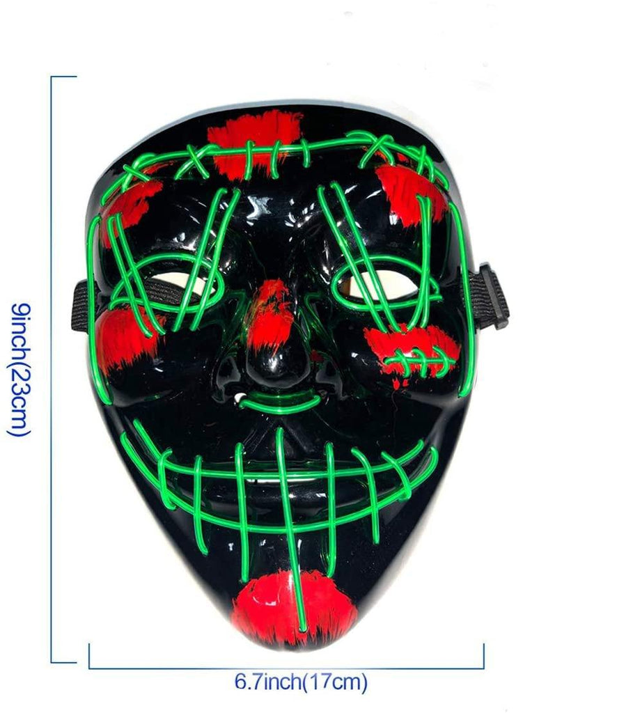 Masktoy LED Mask V For Vendetta Neon EL Wire Light Up For Halloween,Christmas,Carnival,Festival,Costume Cosplay Party - Masktoy