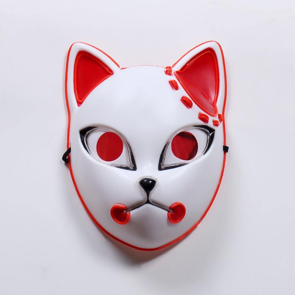 Demon Slayer Fox Mask Japanese Anime Ghost Blade Cosplay Costume Props Fancy Dress Party Masquerade for Adult Teens Halloween Mask - Masktoy