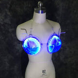 NEW Sexy LED wine bottle glass Creative LED glowing wine bras el wire Bra cup nightclub can take a cocktail glowing mask atmosphere for woman - Masktoy
