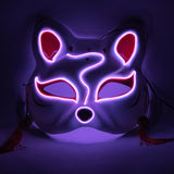 Halloween LED glowing kitten mask lights up Cosplay costume festival party masquerade ball carnival gift