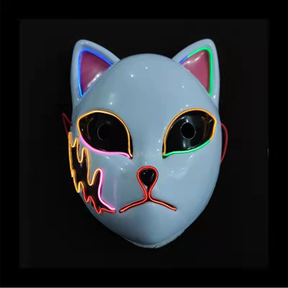 demon slayer fox masks japanese anime characters Sabito scar led el wire mask