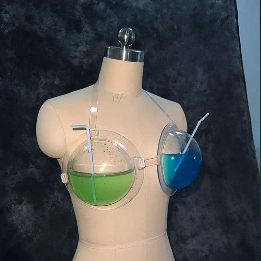 NEW Sexy LED Glowing Cocktail bubble Wine Bra Glass Bottle
