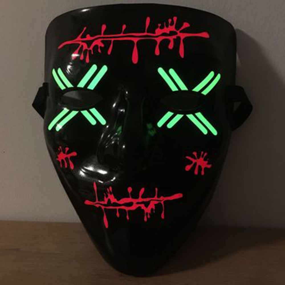 Хэллоуин светодиодный 3D светящийся EL провод маска музыкальная вечеринка DJ косплей световой реквизит